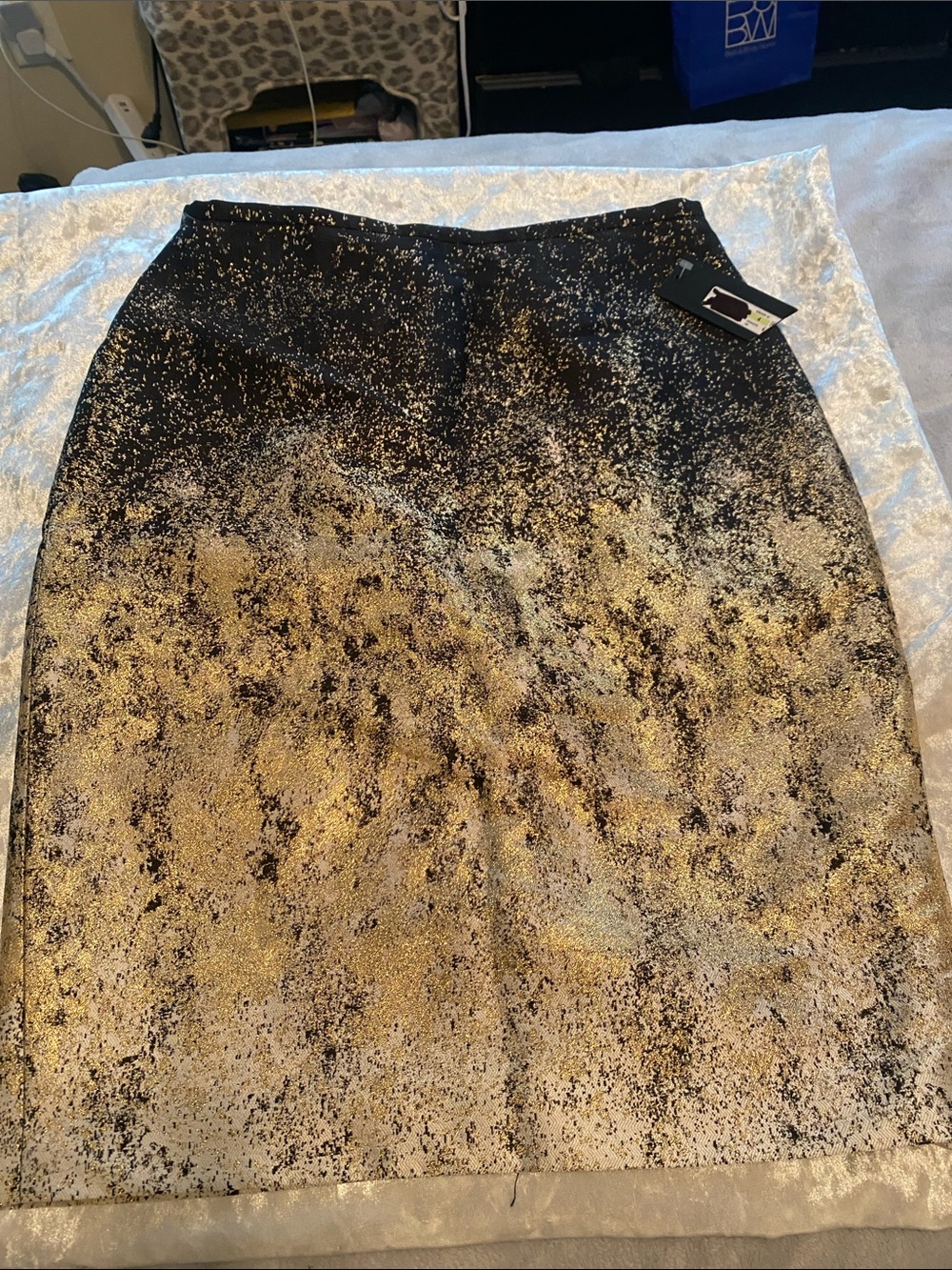 Donna Karan Metallic Gold Ombre Pencil Skirt - Women's